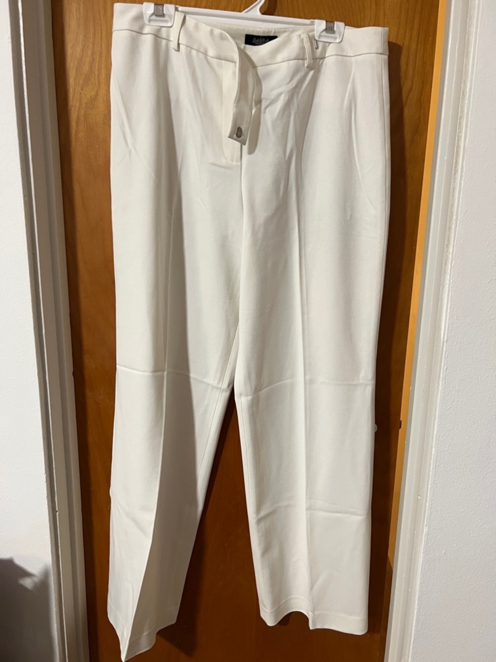 Peck & Peck White Wide-Leg High-Rise Trousers